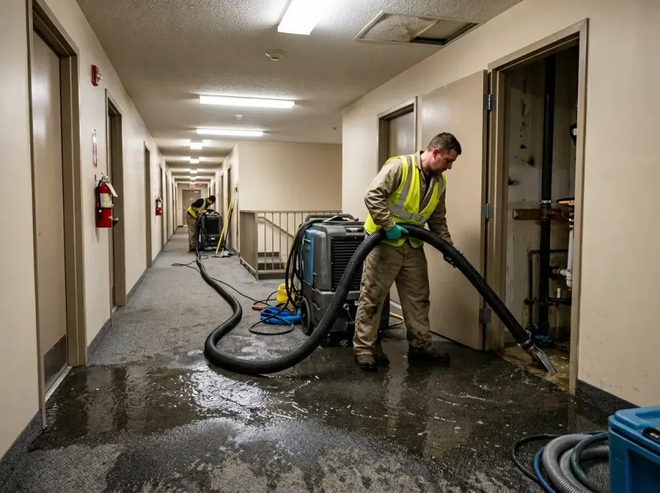multi-unit-apartment-hallway-f-005 — frequently asked questions, Emergency Burst Pipe Water Extraction & Removal in Hutchins…